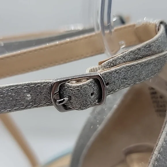 BETSEY JOHNSON sz 9 Bella bling rhinestone glitter sandal block heel AMA… - Picture 8 of 12